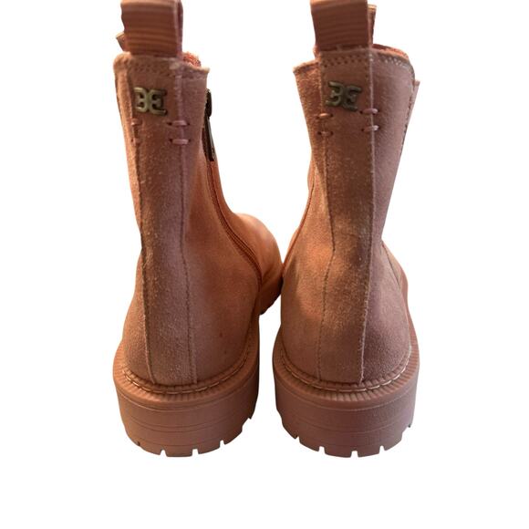 Sam Edelman Laguna Chelsea Leather Boot Pink UK 4 USA 6.5 LUG Hiking Camping - Picture 6 of 10